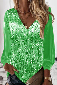 Eenvoudige Dames Glitterblouse – Elodie
