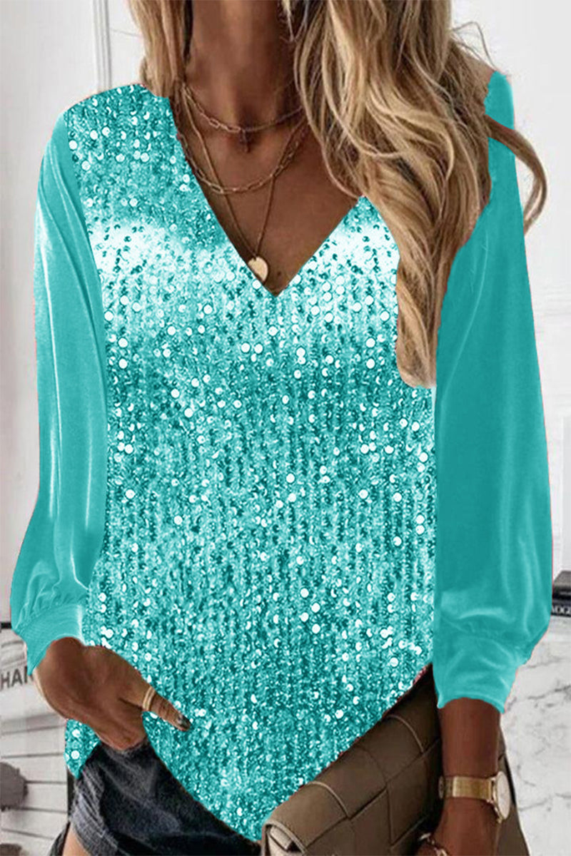 Eenvoudige Dames Glitterblouse – Elodie