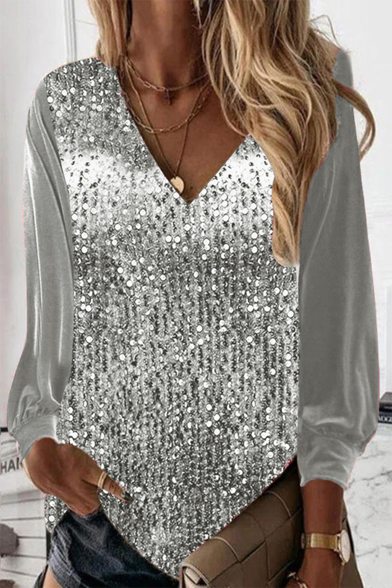Eenvoudige Dames Glitterblouse – Elodie