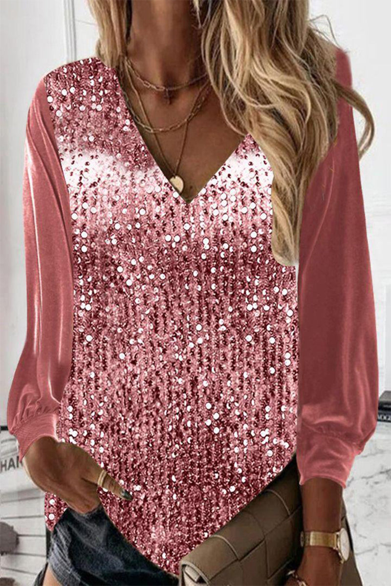 Eenvoudige Dames Glitterblouse – Elodie