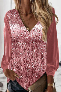 Eenvoudige Dames Glitterblouse – Elodie