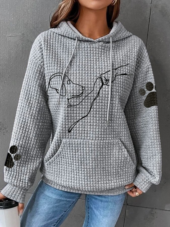 Warm Women's Hoodie with Dog Design – Selma