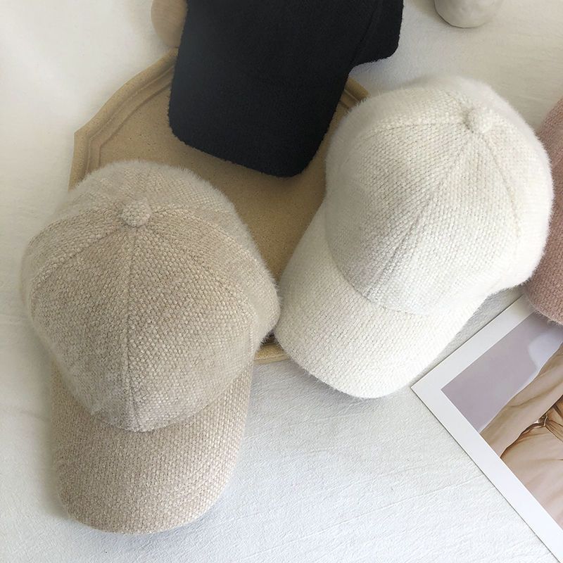 Warme dames baseballcap met imitatiebont voor de herfst en winter - Lorena