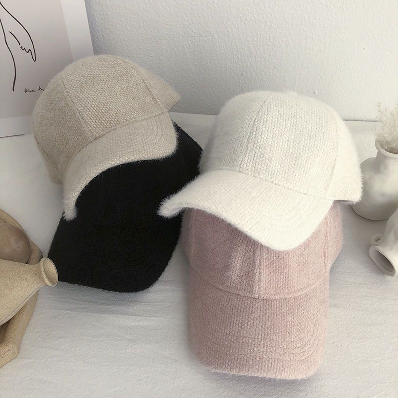 Warme dames baseballcap met imitatiebont voor de herfst en winter - Lorena