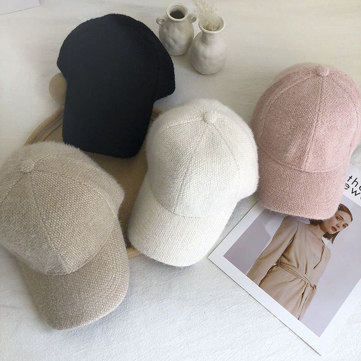 Warme dames baseballcap met imitatiebont voor de herfst en winter - Lorena