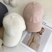Warme dames baseballcap met imitatiebont voor de herfst en winter - Lorena