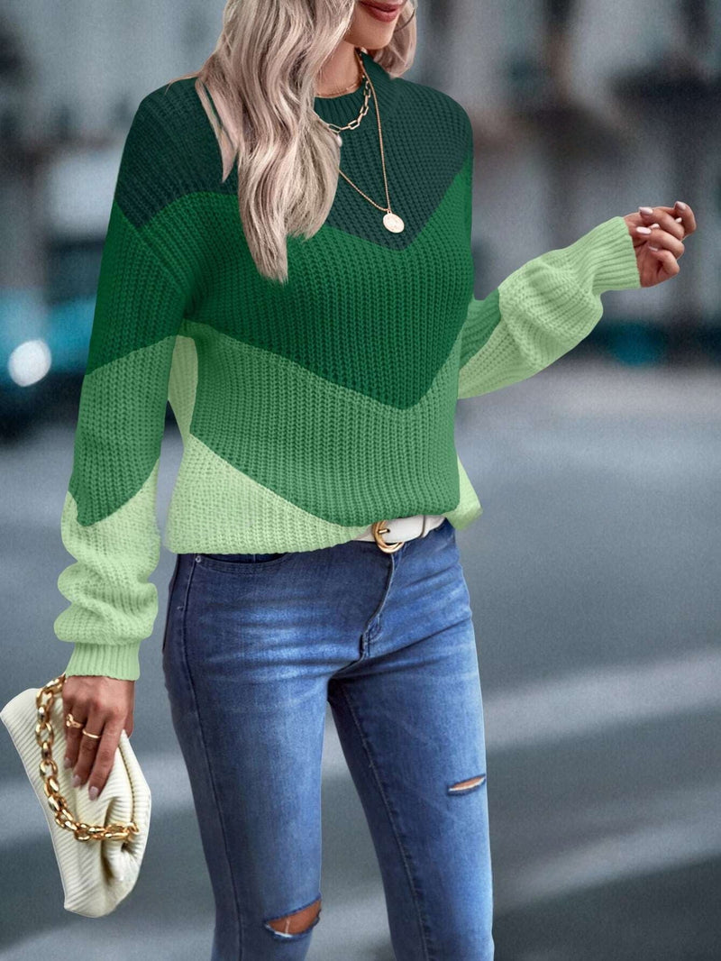 Colorful Crew Neck Sweater - Emmeline