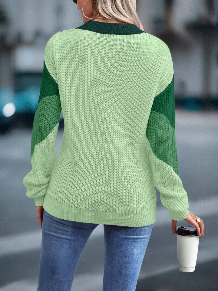 Colorful Crew Neck Sweater - Emmeline