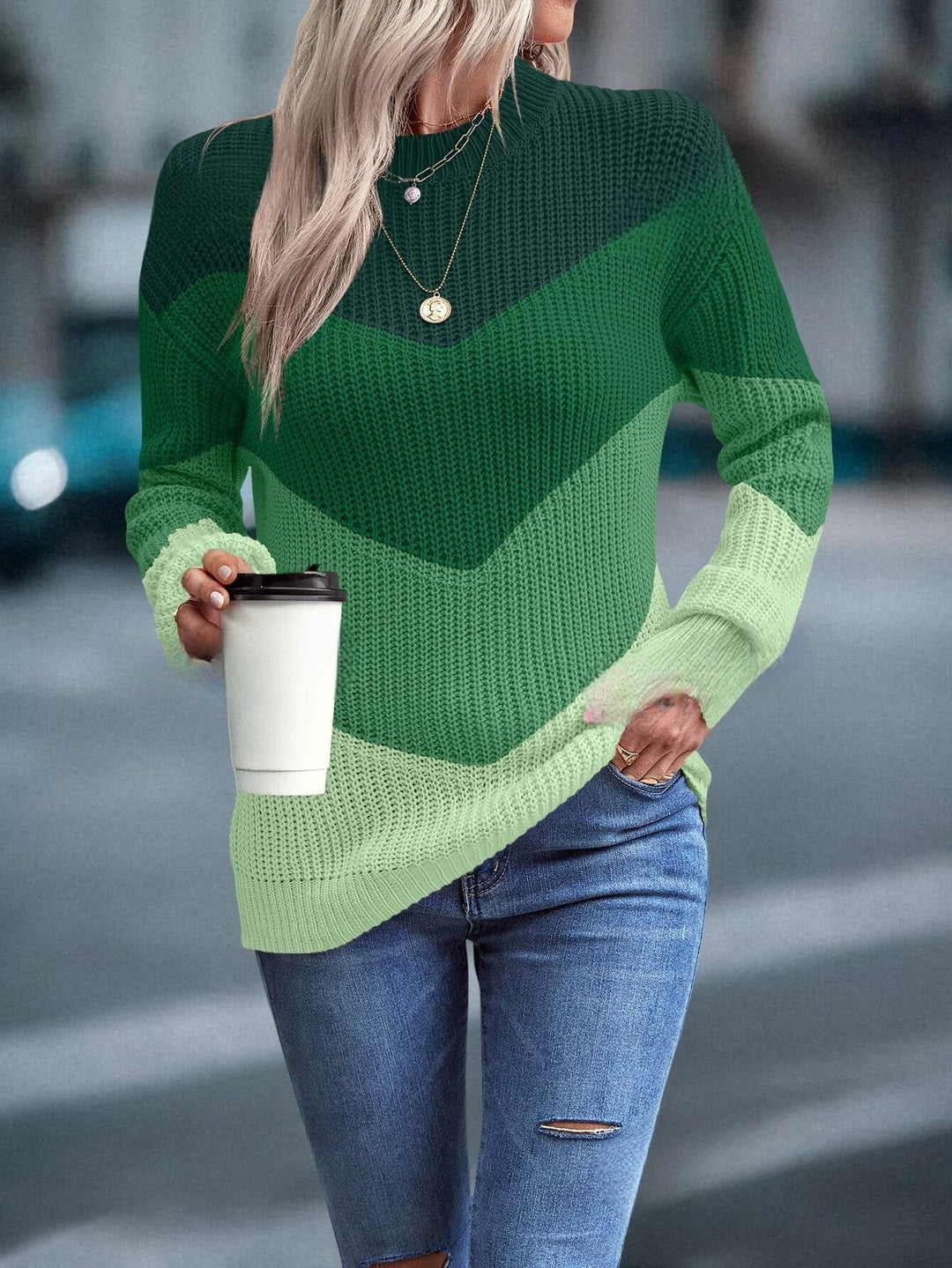Colorful Crew Neck Sweater - Emmeline