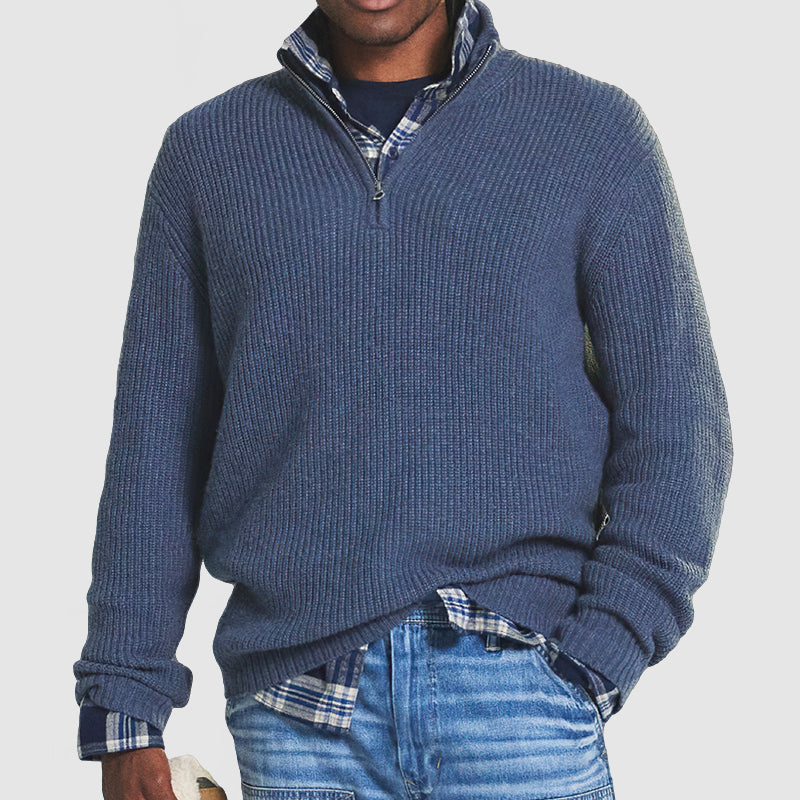 Business-Casual Men's Zip-Up Sweater - Vincent