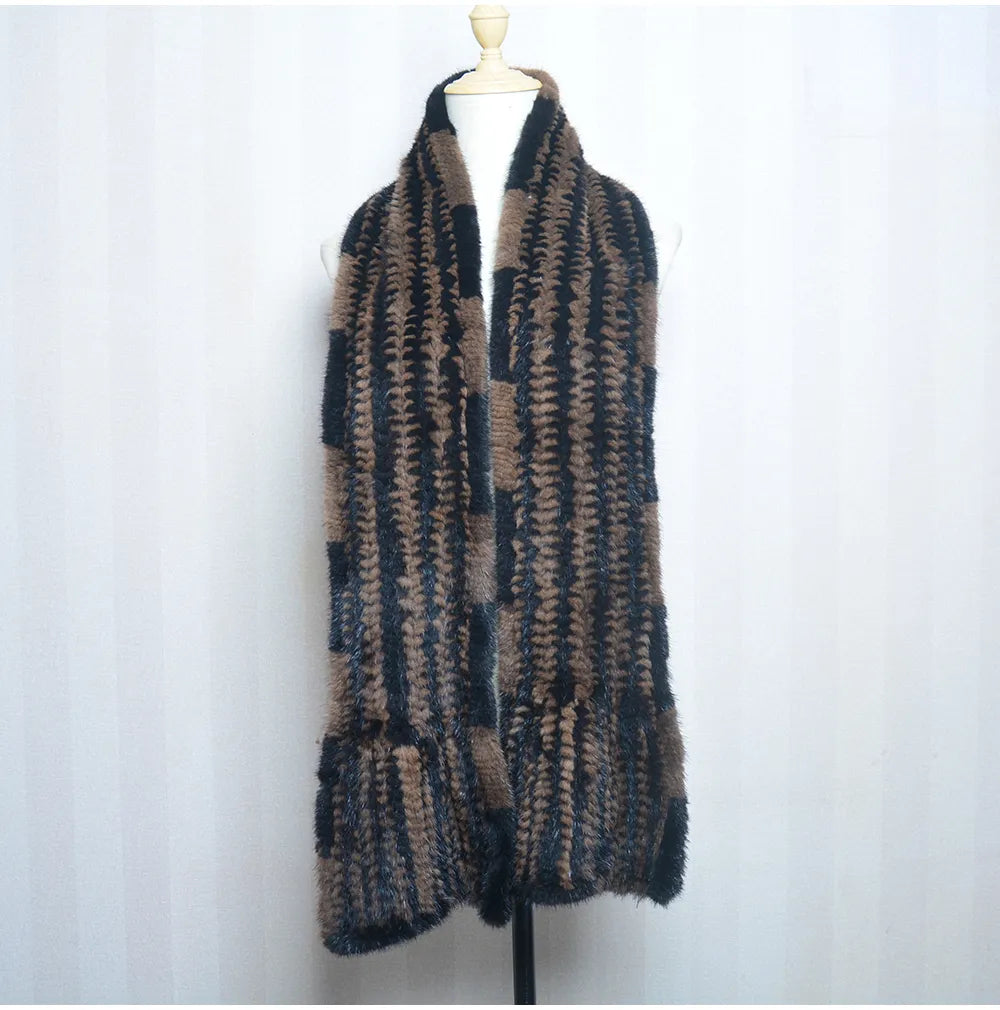 Sammy Jackson™ Knitted Scarf | Warm and stylish mink fur scarf