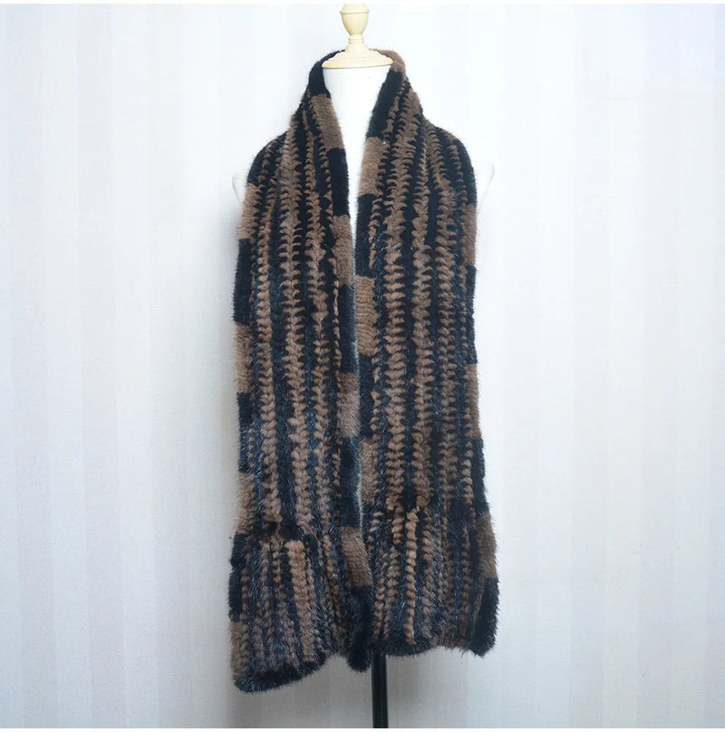 Sammy Jackson™ Knitted Scarf | Warm and stylish mink fur scarf