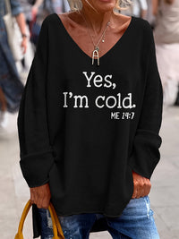 Oversized Dames Trui met V-hals & Patronen – Alenia
