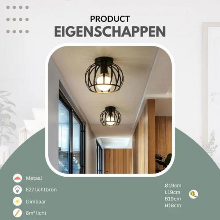 Trendy Industrial Ceiling Lamp with Open Design - ForgeLight