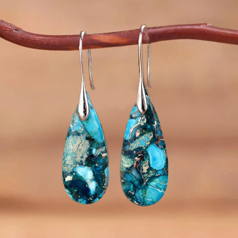 Drop-Shaped Imperial Stone Earrings - Amara