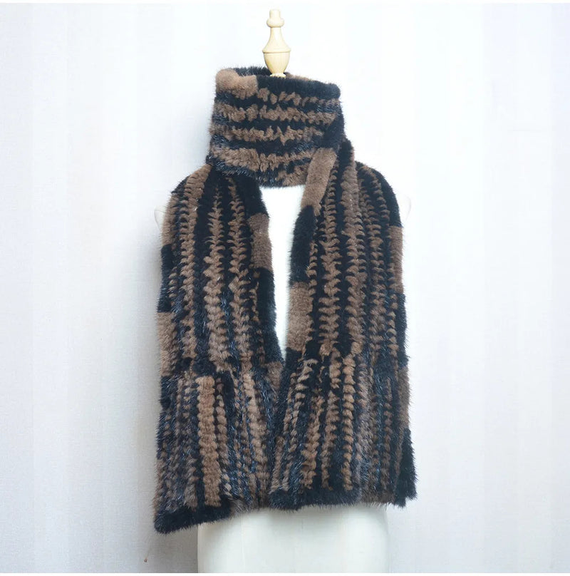 Sammy Jackson™ Knitted Scarf | Warm and stylish mink fur scarf