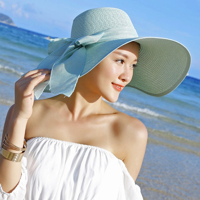 Women's straw hat with sun protection – Candy