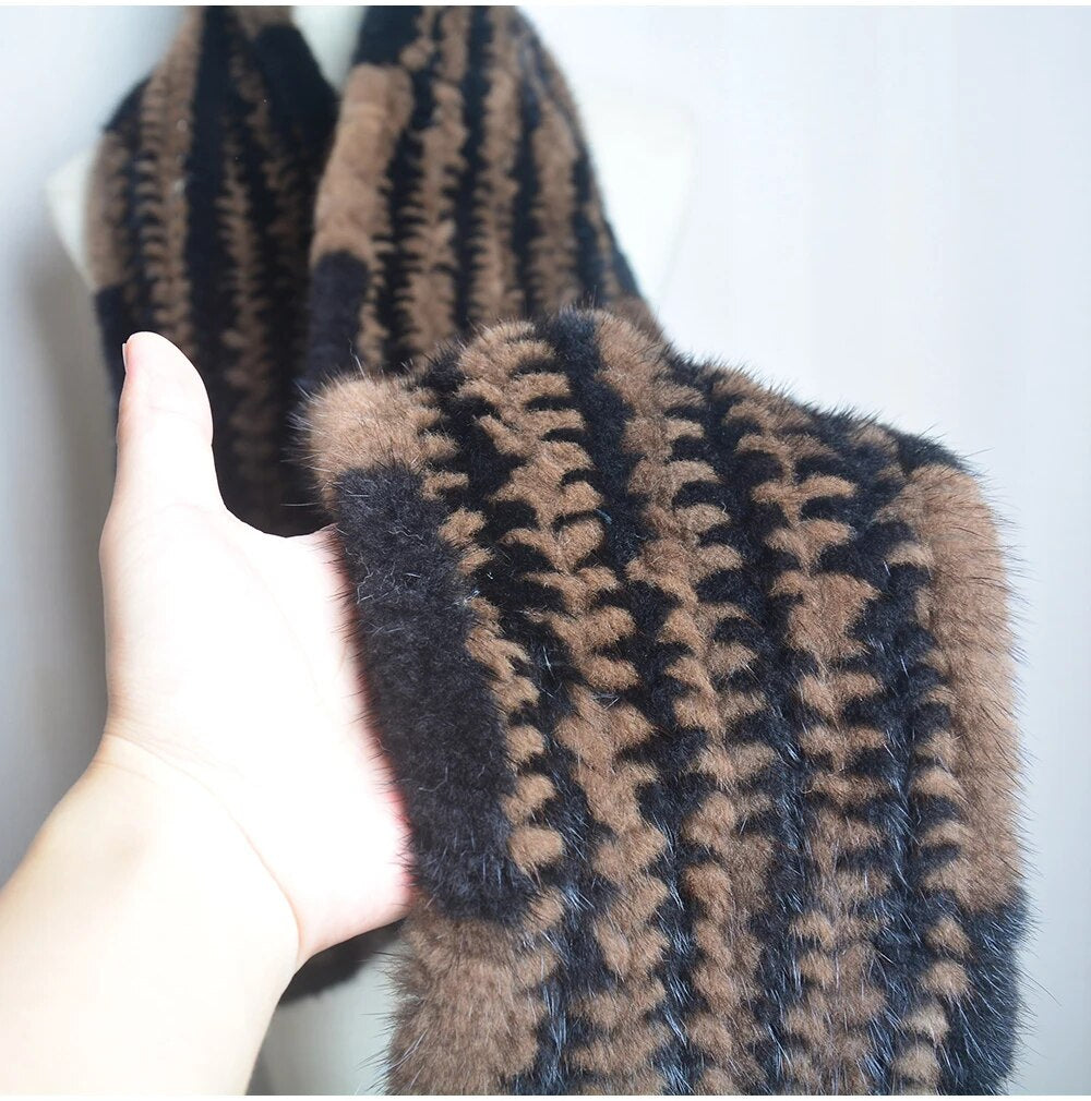 Sammy Jackson™ Knitted Scarf | Warm and stylish mink fur scarf