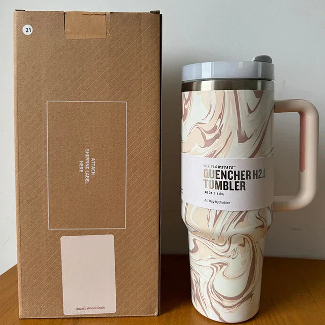 Vacuüm Geïsoleerde Beker met Deksel en Rietje - ThermoTumbler