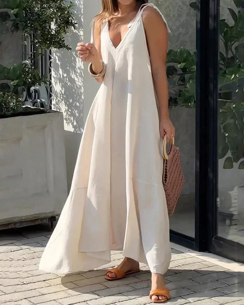 Beach dress with V-neck and airy fit – Krissy