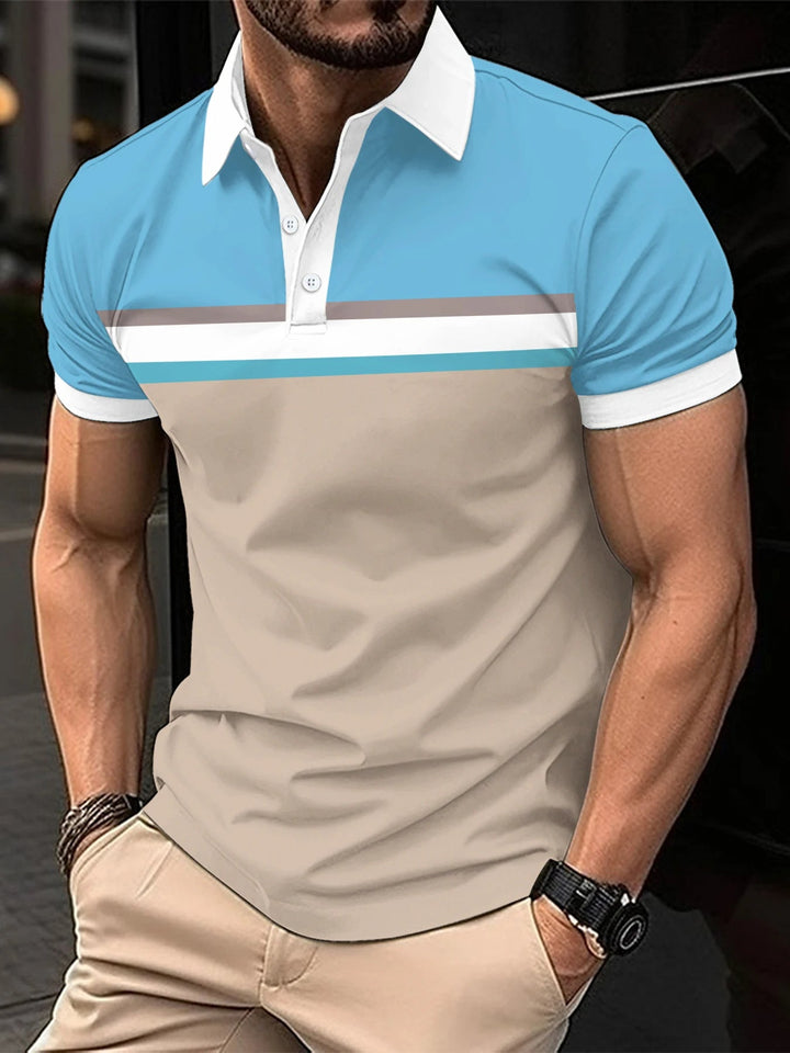 Sammy Jackson™ Boris Polo w Dużym Rozmiarze | W Paski i Stylowy