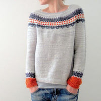 Skandynawski modny sweter z żywym wzorem - NordicChic