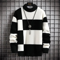 Sammy Jackson™ Color Patch Trui | Geruite gebreide trui