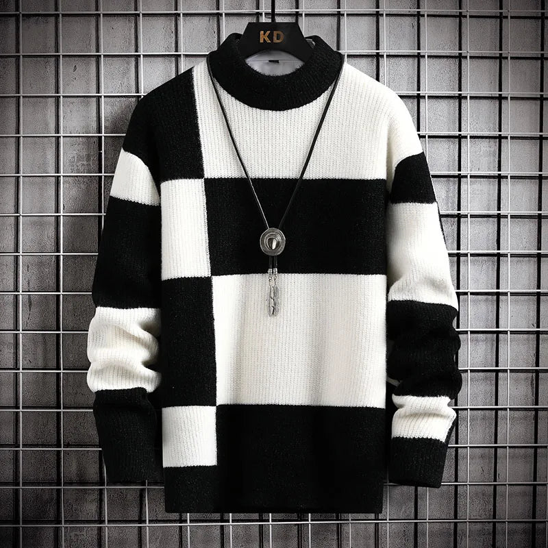 Sammy Jackson™ Color Patch Trui | Geruite gebreide trui