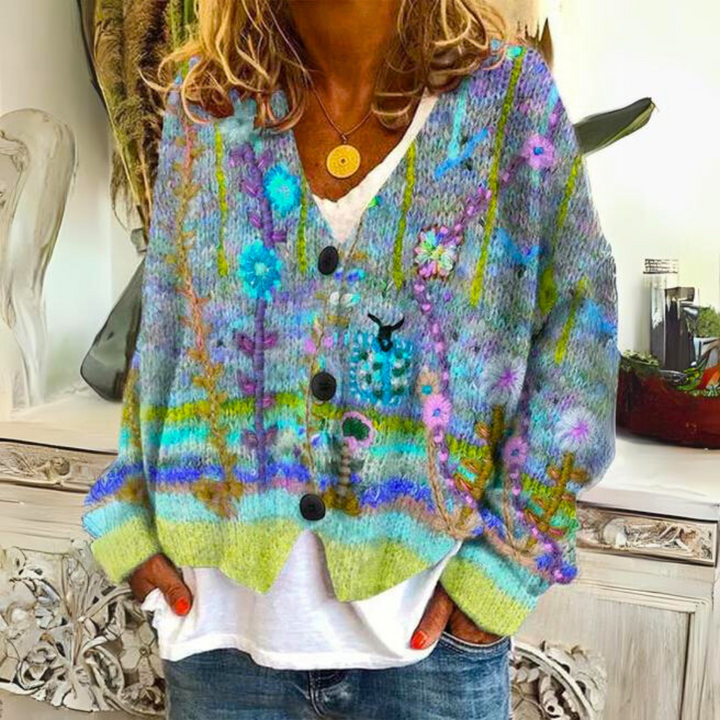 Warm Women's Cardigan with Print – Liv