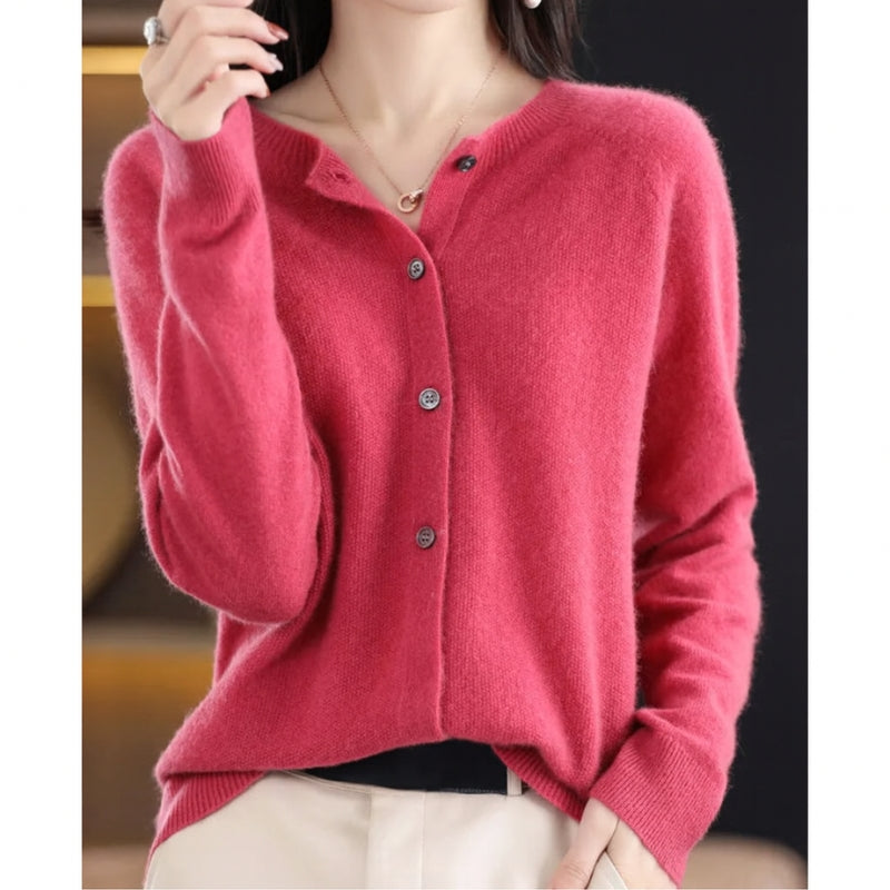 Women's Crew Neck Cardigan – Amalia