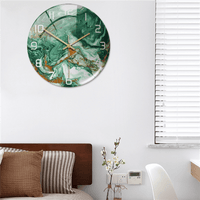 Stijlvolle Wandklok met Marmeren Textuur - MarbleTime