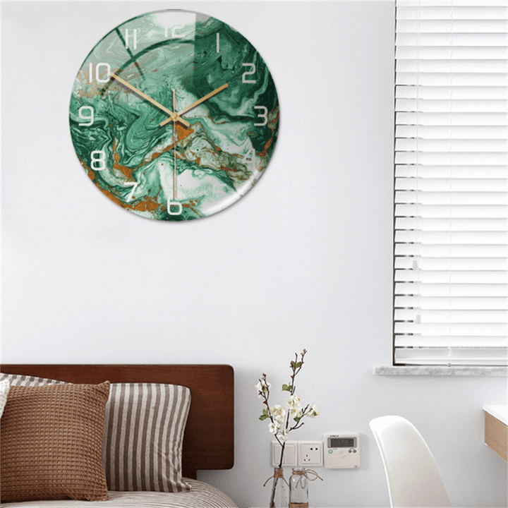 Stijlvolle Wandklok met Marmeren Textuur - MarbleTime