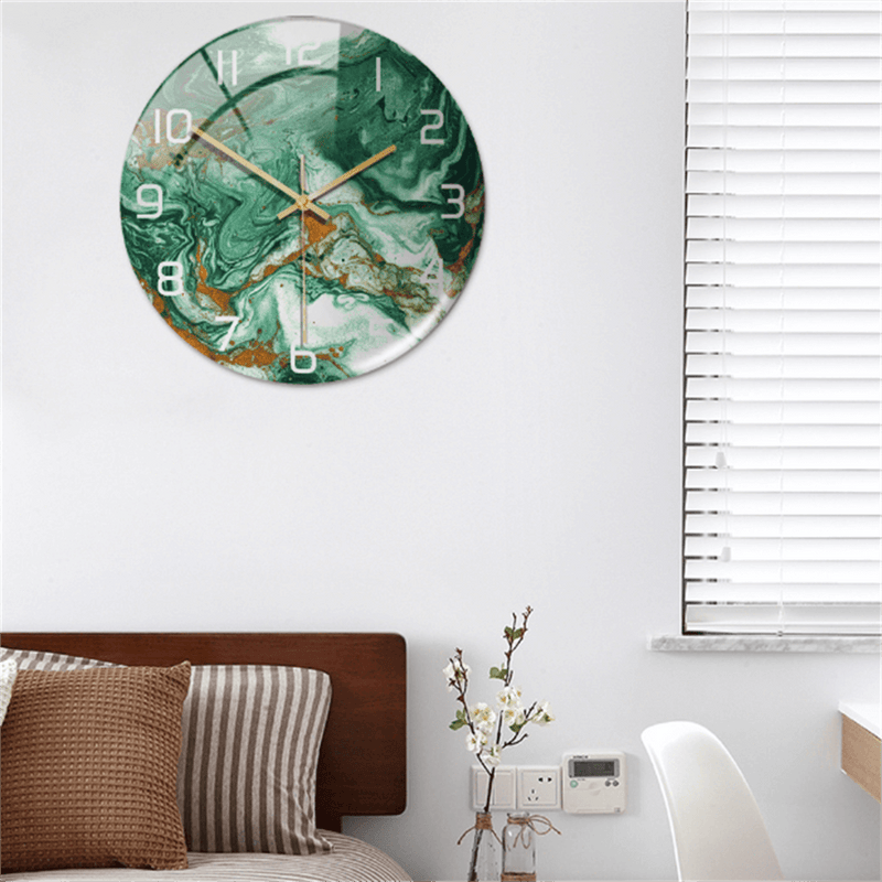 Stijlvolle Wandklok met Marmeren Textuur - MarbleTime
