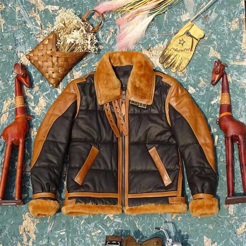 Sammy Jackson™ Milan Leather Aviator Jacket | Tough and warm leather jacket