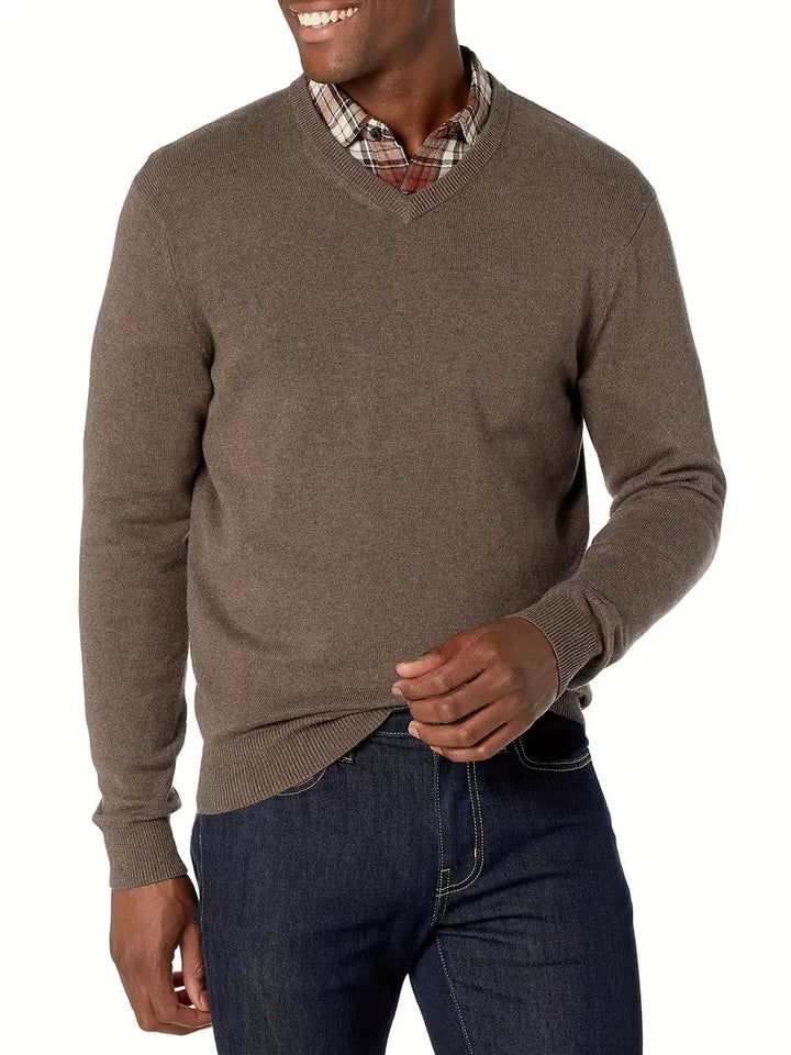 Modny sweter dziany z okrągłym dekoltem - Dante