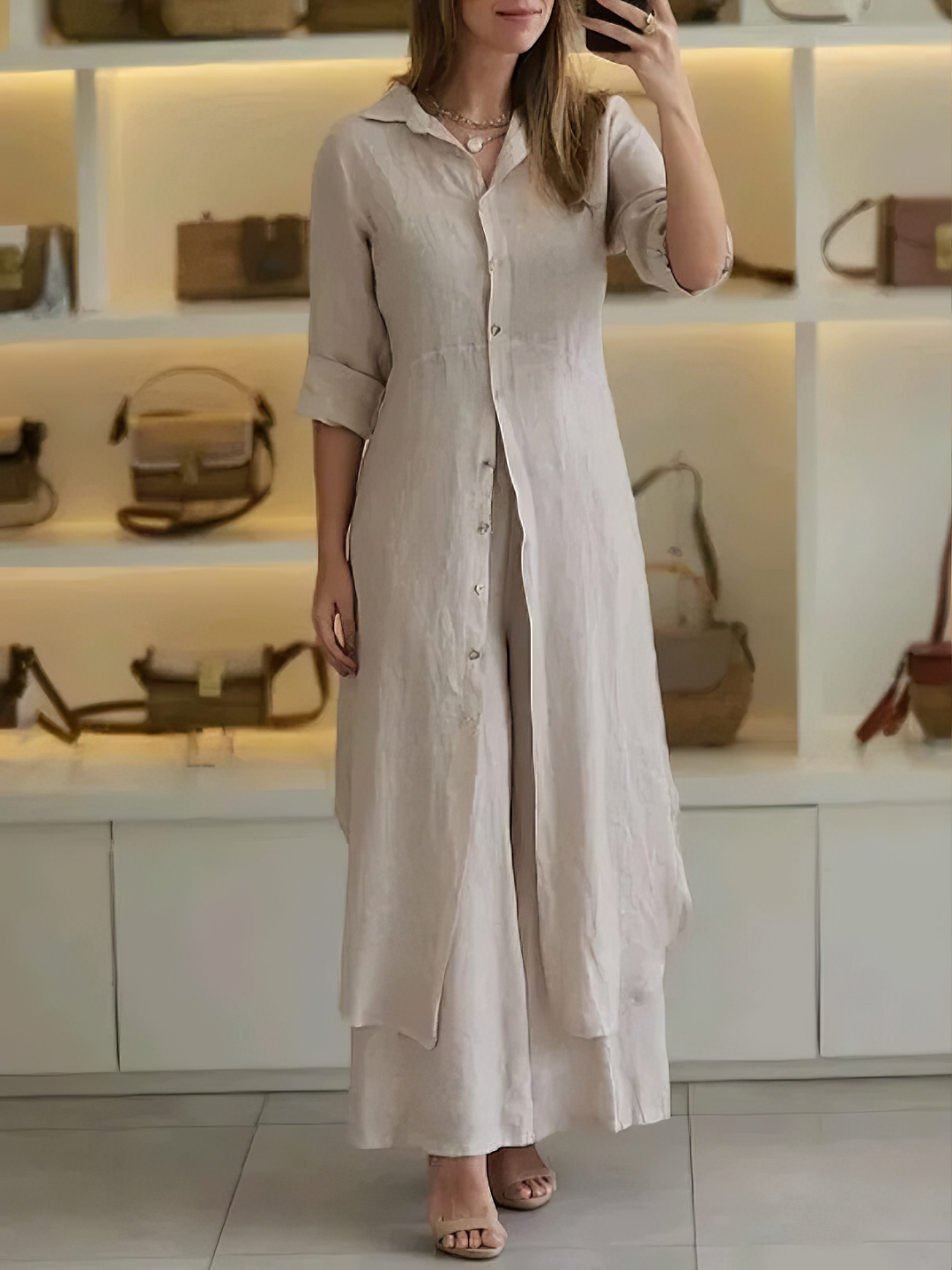 Two-piece women's summer set made of linen – Amaya