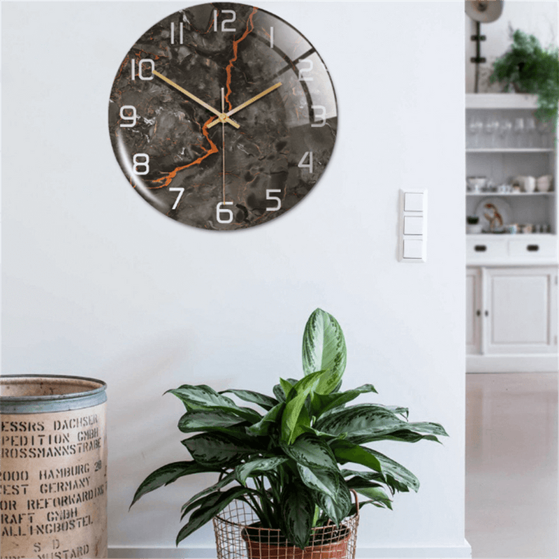 Stijlvolle Wandklok met Marmeren Textuur - MarbleTime