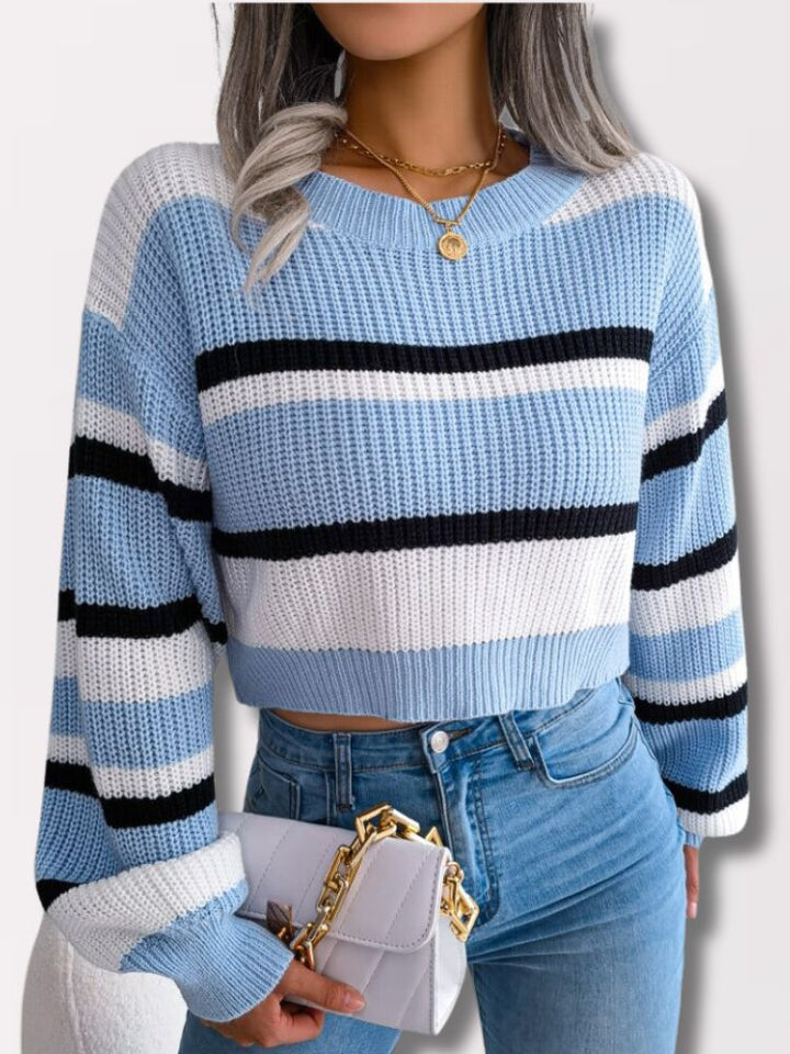 Pasekowany krótki sweter - Emory
