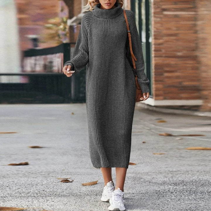 Knitted Turtleneck Dress for Comfort & Style - Liora