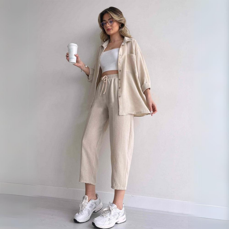 Light Two-Piece Linen Women's Set - Camille