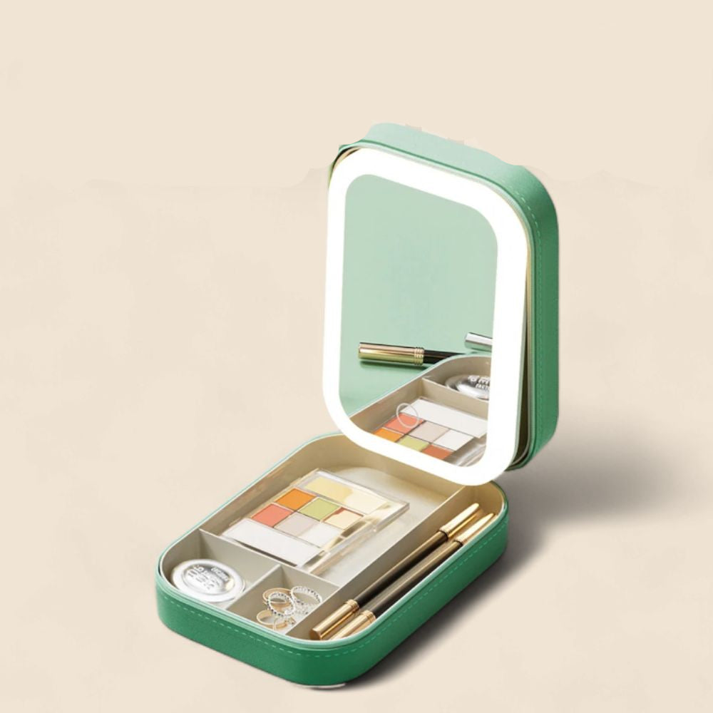 Compact Lighted Makeup Organizer for On the Go - Liora