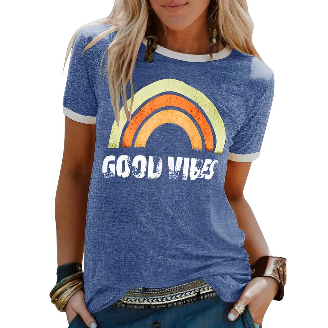 Women's T-Shirt with Rainbow Print – Sunny