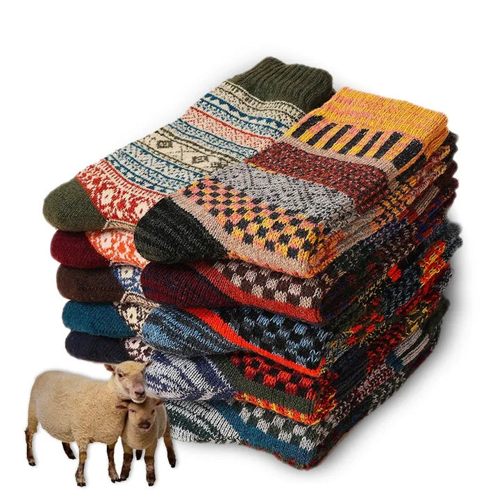 Sammy Jackson™ Retro Woolies Zestaw | Ciepłe i wygodne skarpetki ze stylowym wzorem