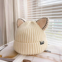 Knitted Winter Hat with Cat Ears - PurrWarm