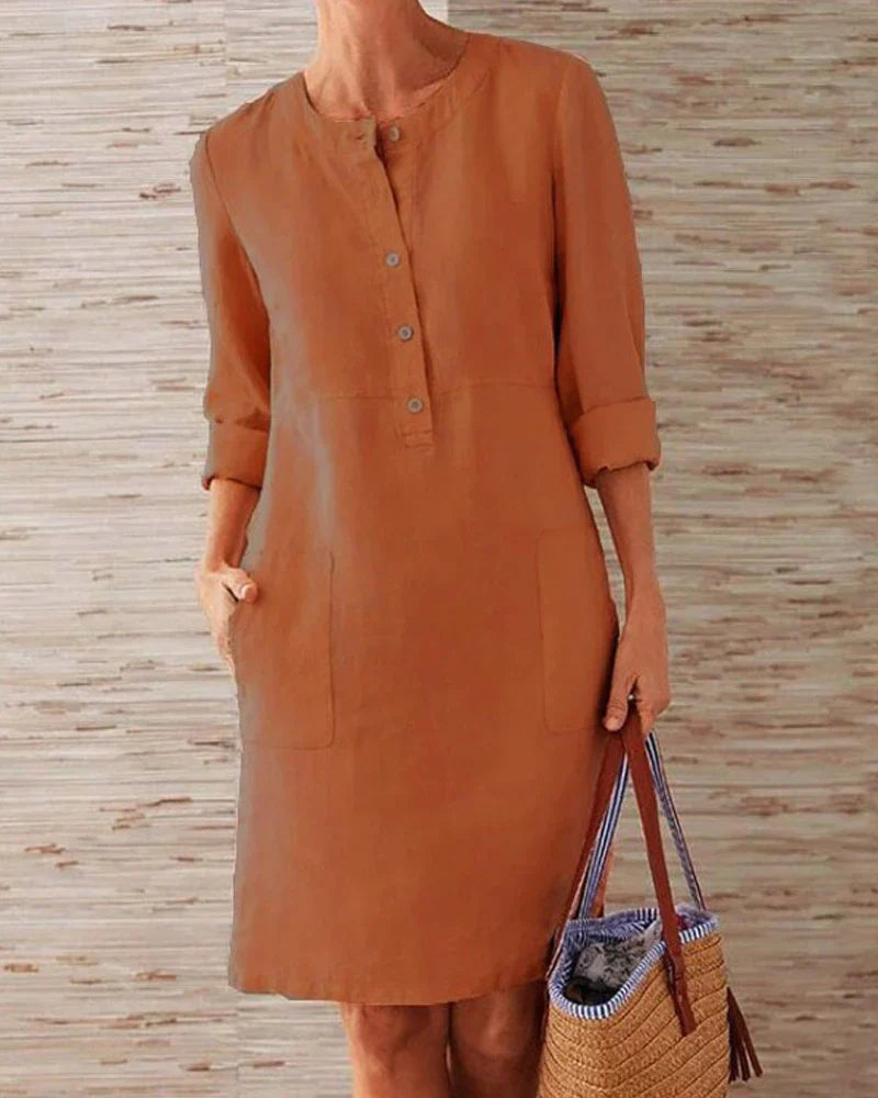 Trendy Summer Dress with Button Closure – Allegra