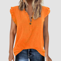 Loose Women's Summer Blouse with Button Closure - Léa