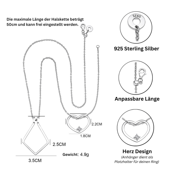 Ring Holder Heart Necklace - Amelina