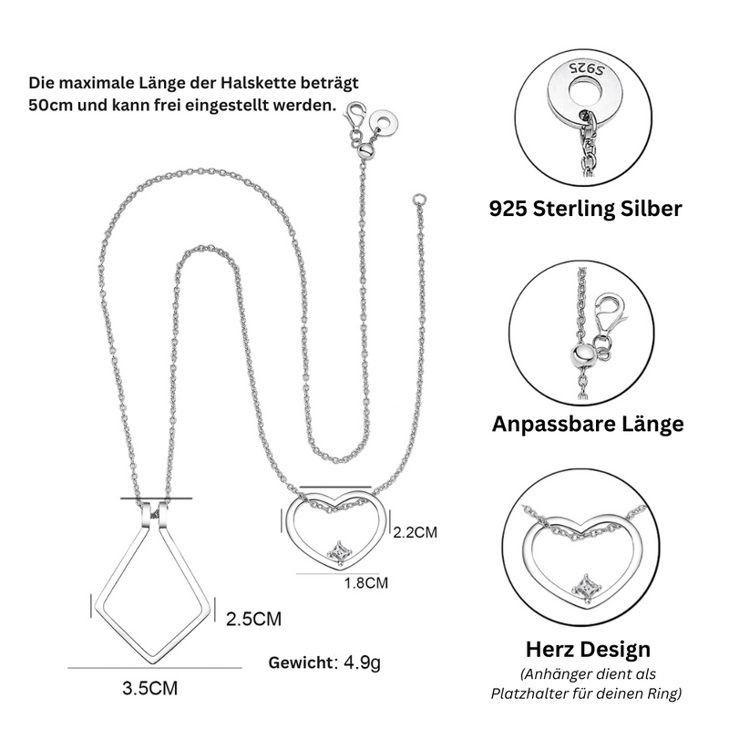 Ring Holder Heart Necklace - Amelina