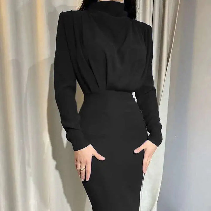 Bodycon Midi Jurk met Turtleneck – Valeria