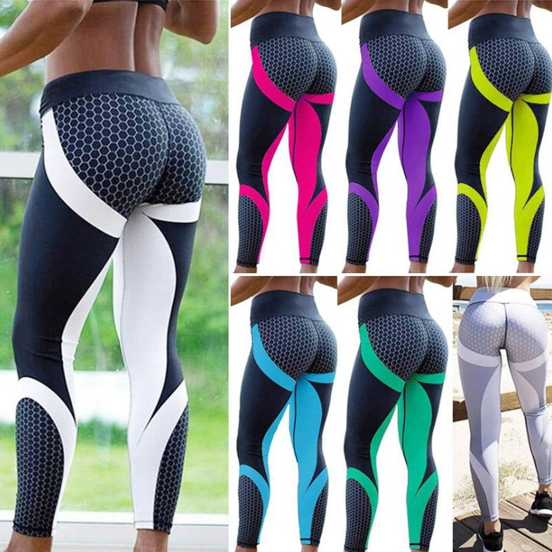 High Waist Dames Yoga Legging met Geometrisch Patroon – Aurora